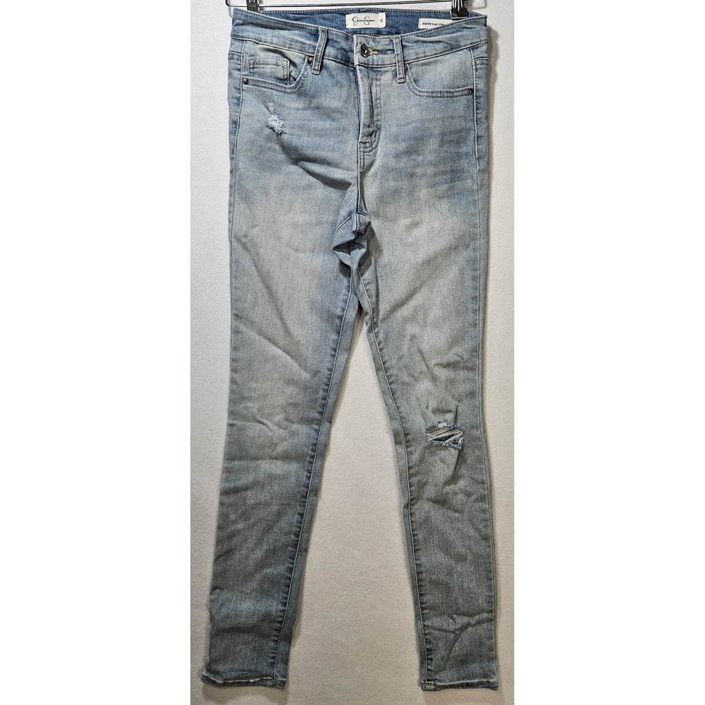 Jessica Simpson Adored High Rise Skinny Jeans, Stonewashed/Ripped, Sz 26x29, EUC